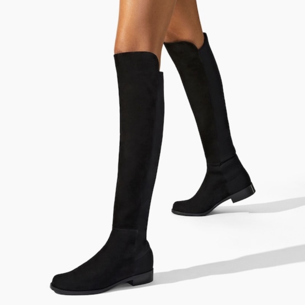 Stuart weitzman black suede 5050 boots